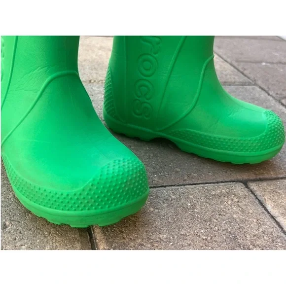 CROCS Green Rain & Snow Boots Waterproof Pull-On - Picture 2 of 9